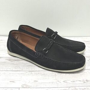 Mercanti Fiorentini Mens Black Suede Horse Bit Loafers Driving Shoes Old Money